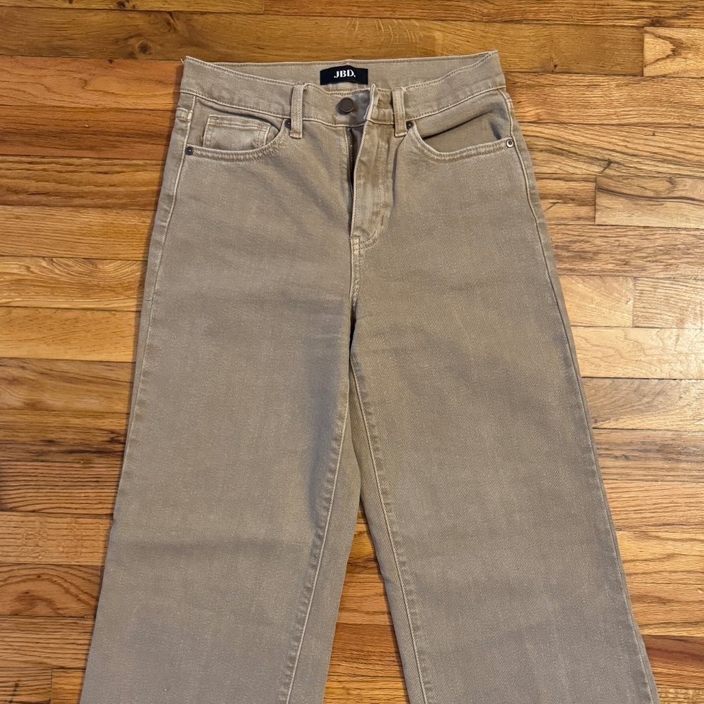 JBD Cuffed Palazzo Wide Leg Jeans - Size 27 - Khaki